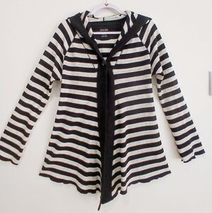 CALVIN KLEIN Performance Quick Dry Striped Hooded One button Cardigan NEW  XL